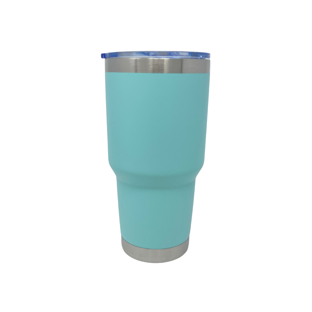 Stainless Steel Tumbler - Curved 30oz Seafoam