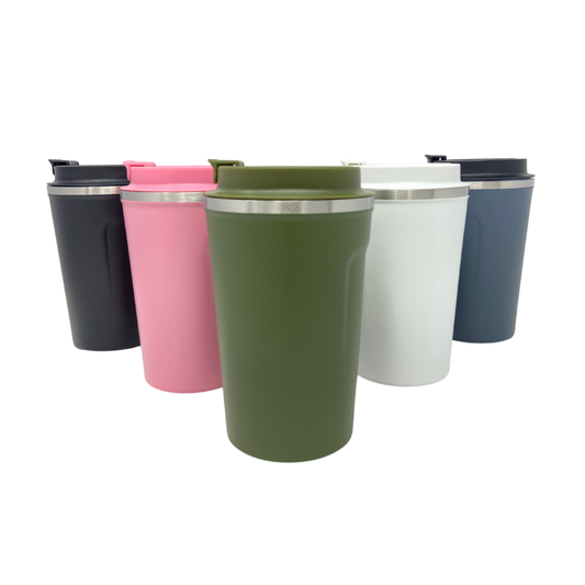 Stainless Steel Coffee Tumbler 12oz Bundle - Black, White, Pink, Olive Green, Navy - 25pc