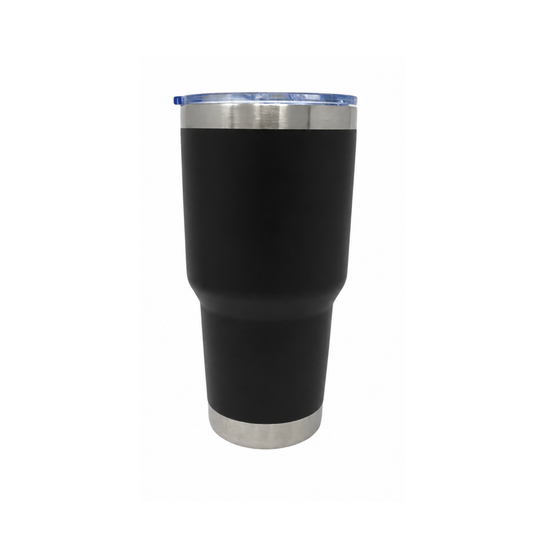 Stainless Steel Tumbler - Curved 30oz Black