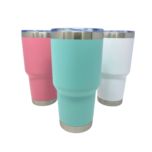 Stainless Steel Tumbler 30oz Bundle - Black, White, Pink, Seafoam, Navy - 25pc