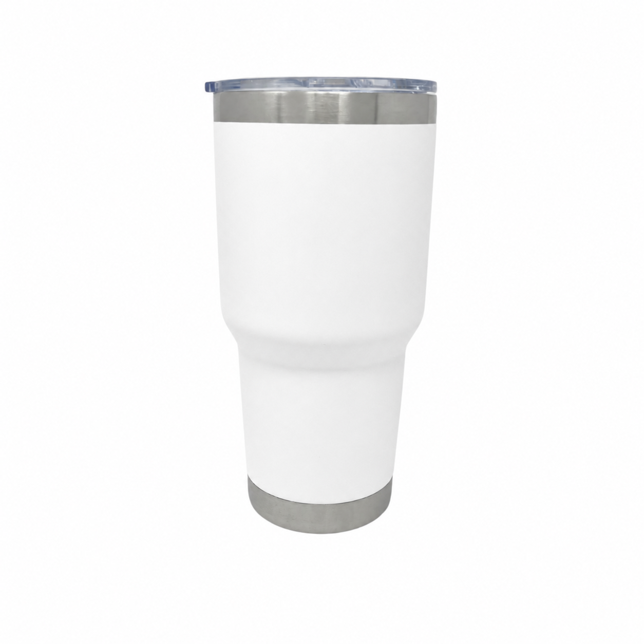 Stainless Steel Tumbler - Curved 30oz White